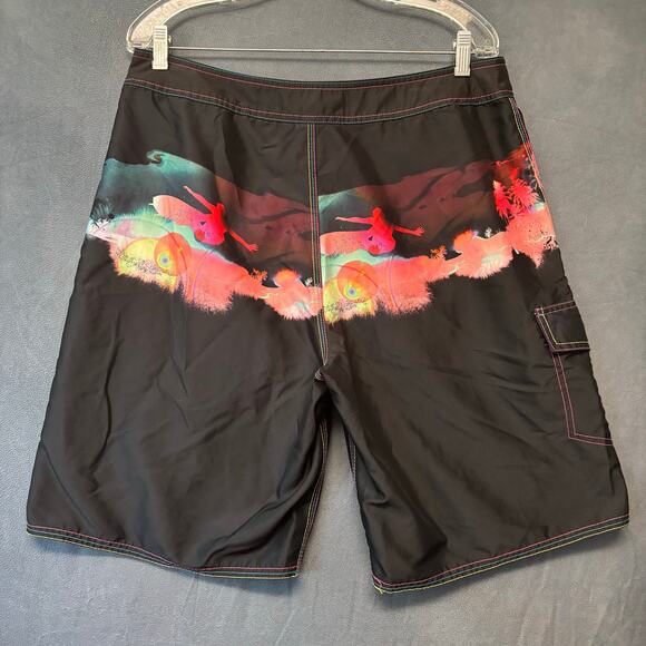 Vintage OP Ocean Pacific Board Shorts 34 Surf Swim Trunks Tropical Surfing Skate - Picture 6 of 16